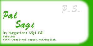 pal sagi business card