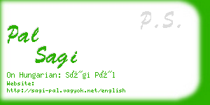 pal sagi business card